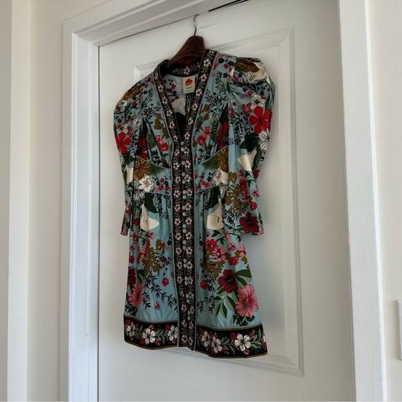 Farm Rio Blue Beauty Bouquet Mini Dress - Picture 6 of 8